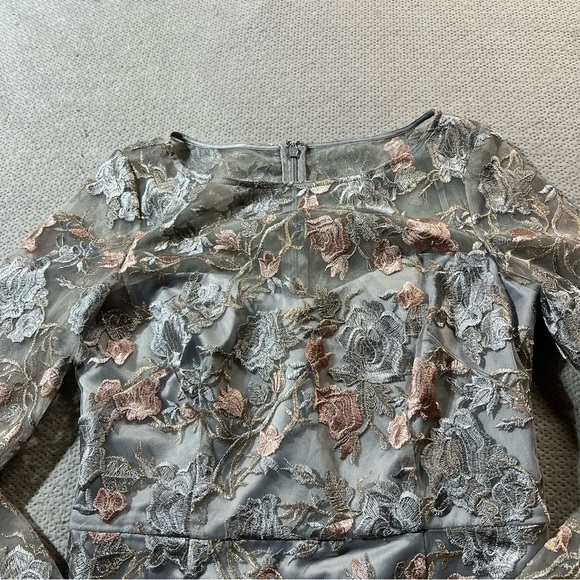 Eliza J Floral Embroidered Appliqué Sheath Dress Flutter Sleeve Formal 10 EUC - Picture 5 of 8